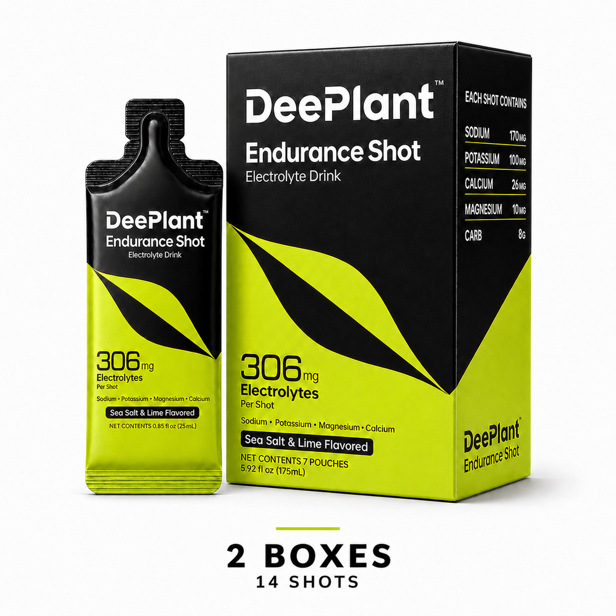 DeePlant Endurance Shot Electrolyte Drink, – Sea Salt Lime｜2 boxs