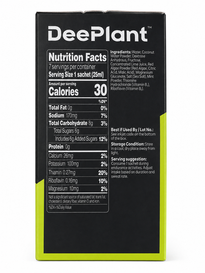 DeePlant Endurance Shot Electrolyte Drink, – Sea Salt Lime